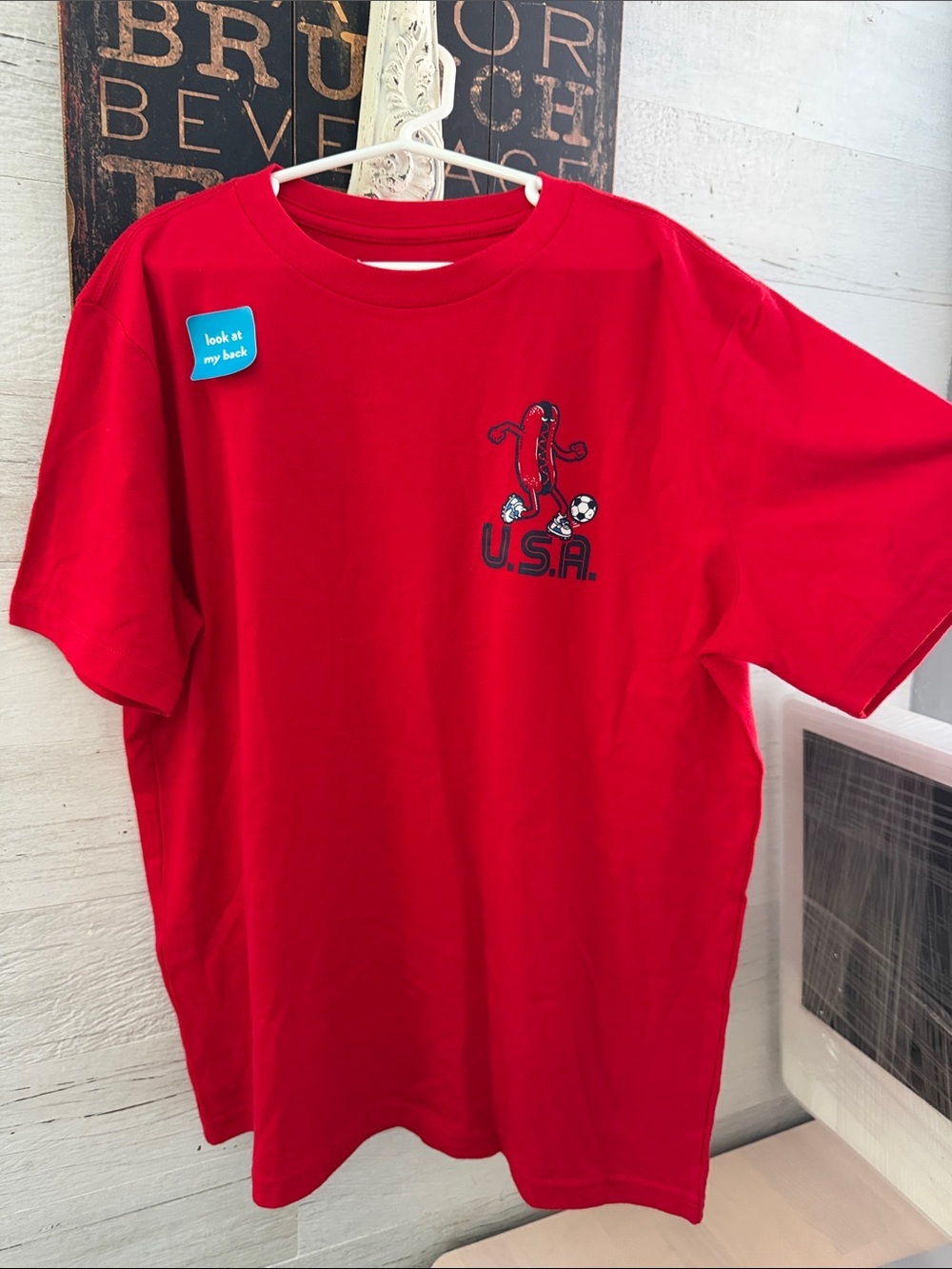 Kids Red USA Thereabouts Graphic Short-Sleeve Tee with Soccer Ball On Front